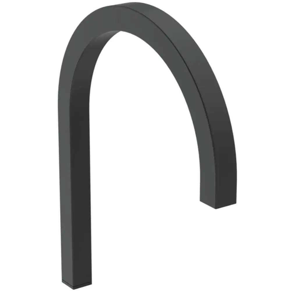 Berührungsloser Waschtischarm aus dem Hause Ideal Standard in Silk Black. Er hat eine geschwungene Form und eine eckige Basis.